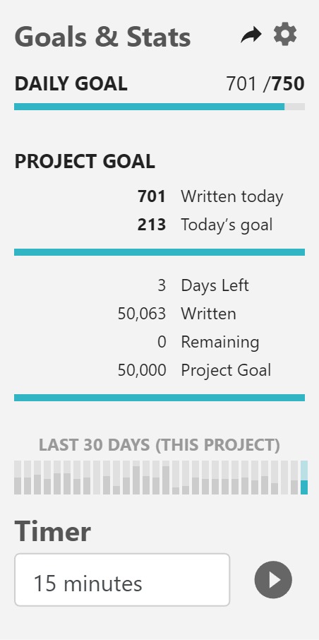T.R. Garcia has completed 50,063 words of a 50,000 word goal!