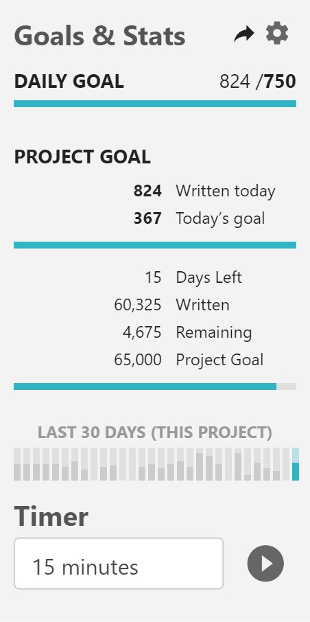 T.R. Garcia has completed 60,325 words of a 65,000 word goal!
